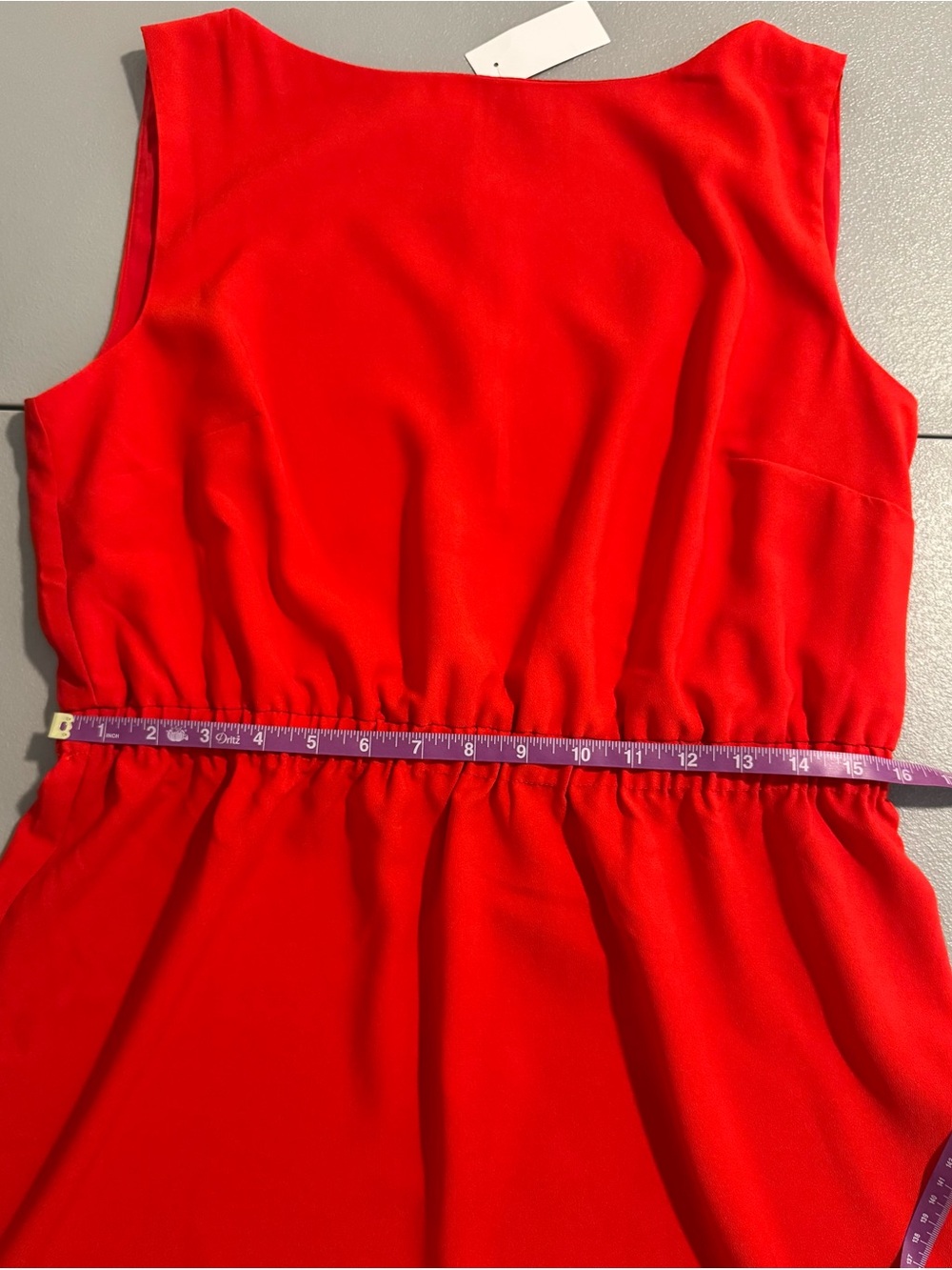 Ann Taylor NWT Classic Red Sleeveless Elastic-Waist Dress L - Picture 8 of 12